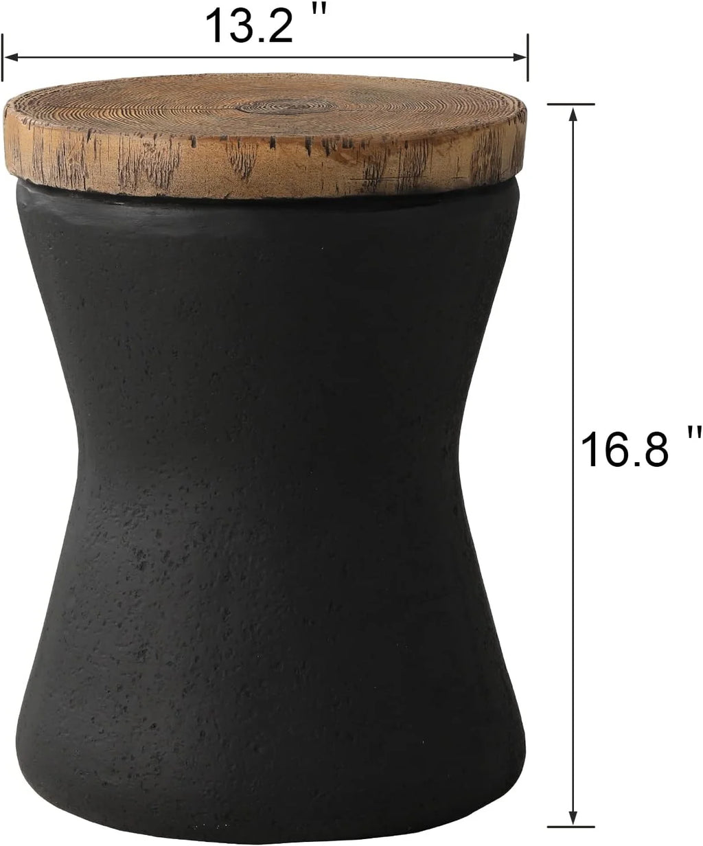 11" Hourglass Shaped Concrete Outdoor Accent Table N563924