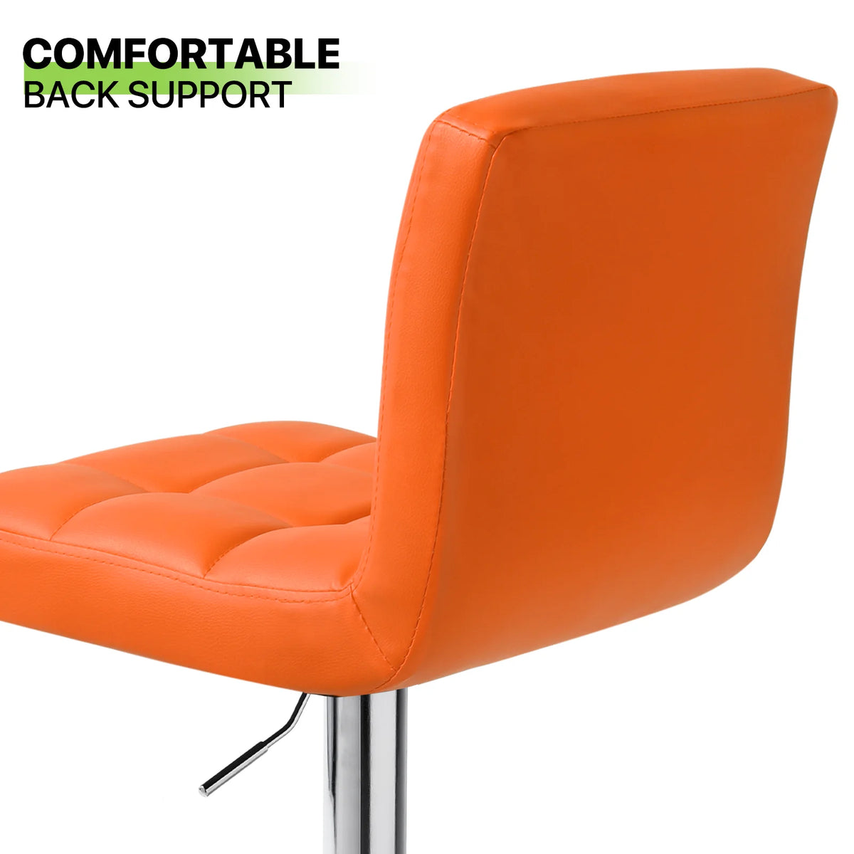 Set of 4 Adjustable Swivel Bar Stools Faux Leather, Orange J52654