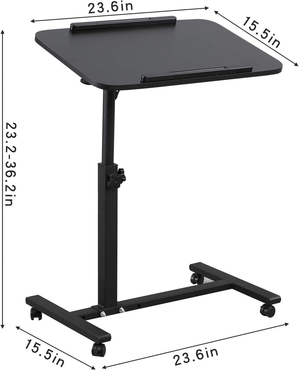 Adjustable Overbed Bedside Table with Wheels Y3600