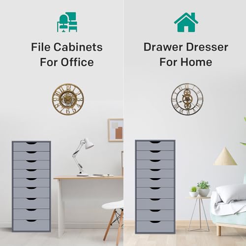 Gray 9 Drawer Wood Dresser K6046