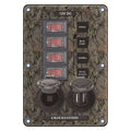 Circuit Breaker Switch Panel 4 Position with 12V Socket and Dual USB L1166