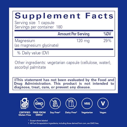 Magnesium Glycinate Supplement - 90 Capsules B216