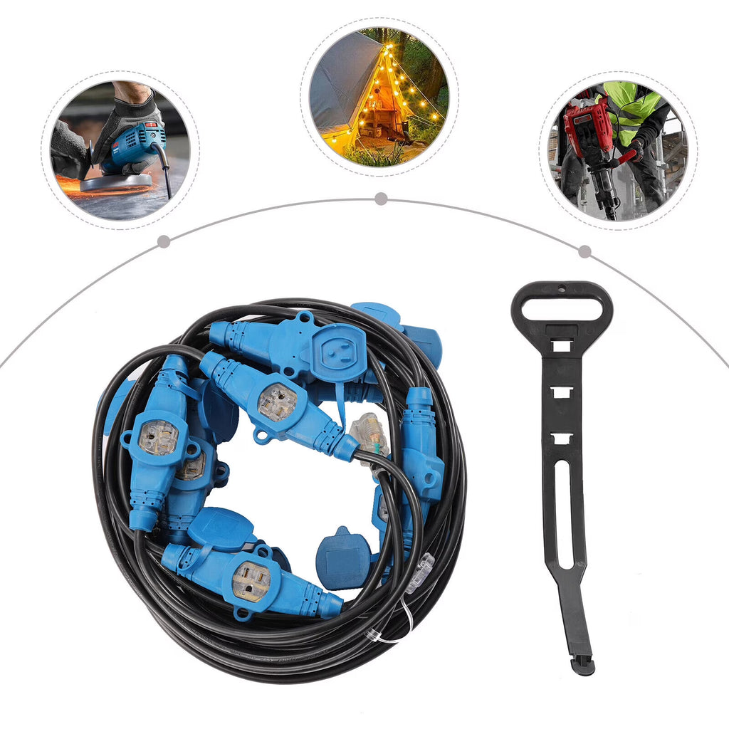 50FT Extension Power Cord 11 Outlets Heavy Duty T714427