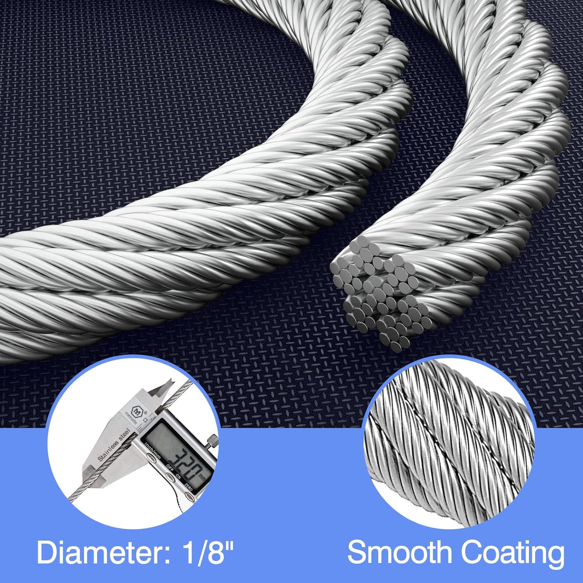 1/8 T316 Stainless Steel Cable 650 ft Y4111