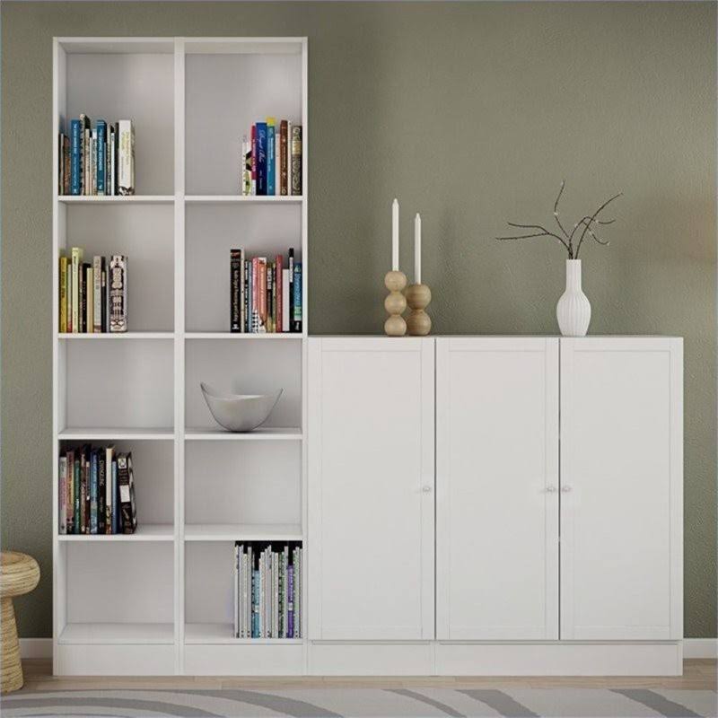 White 5 Shelf Narrow Bookcase P448937