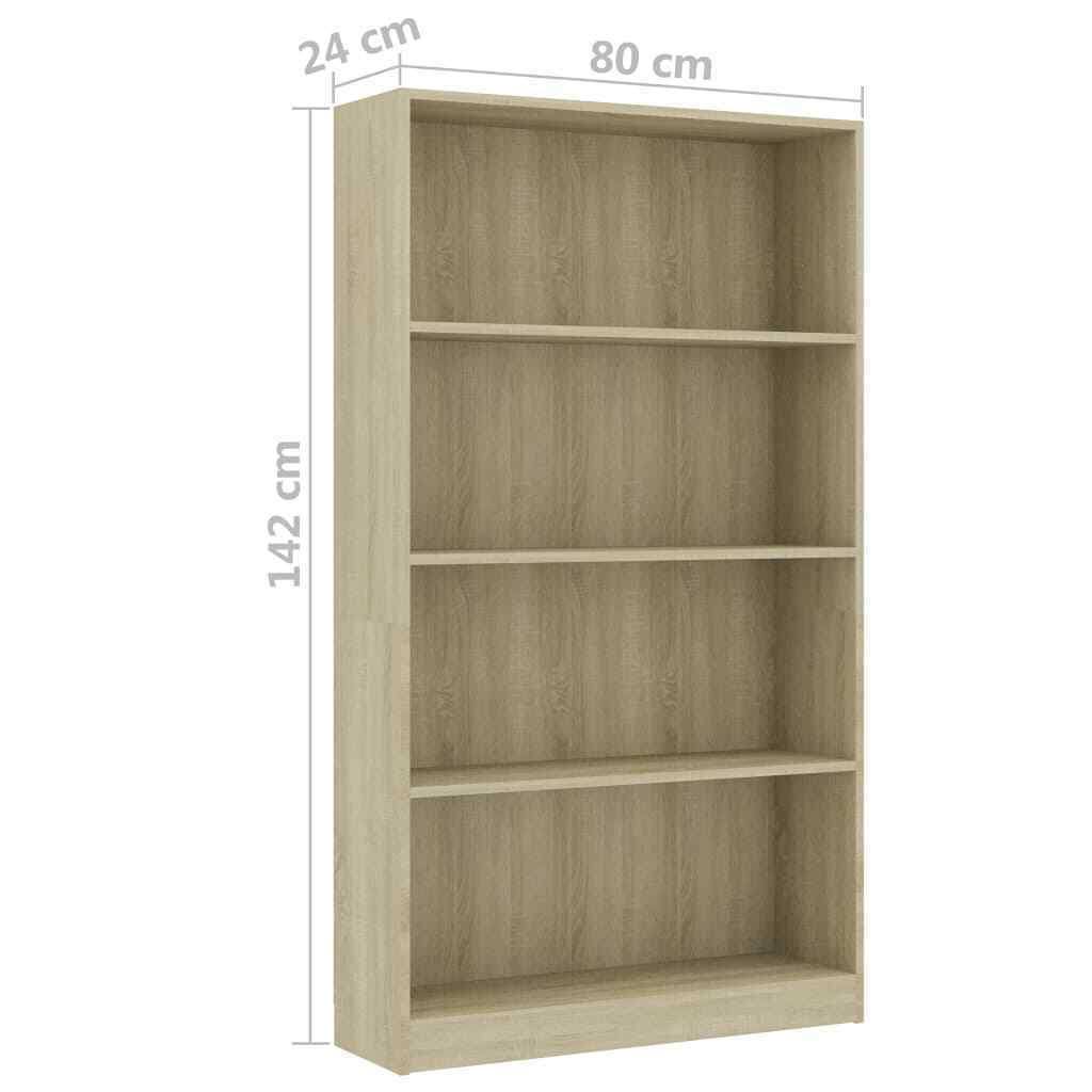 4-Tier Sonoma Oak Chipboard Book Cabinet J6611