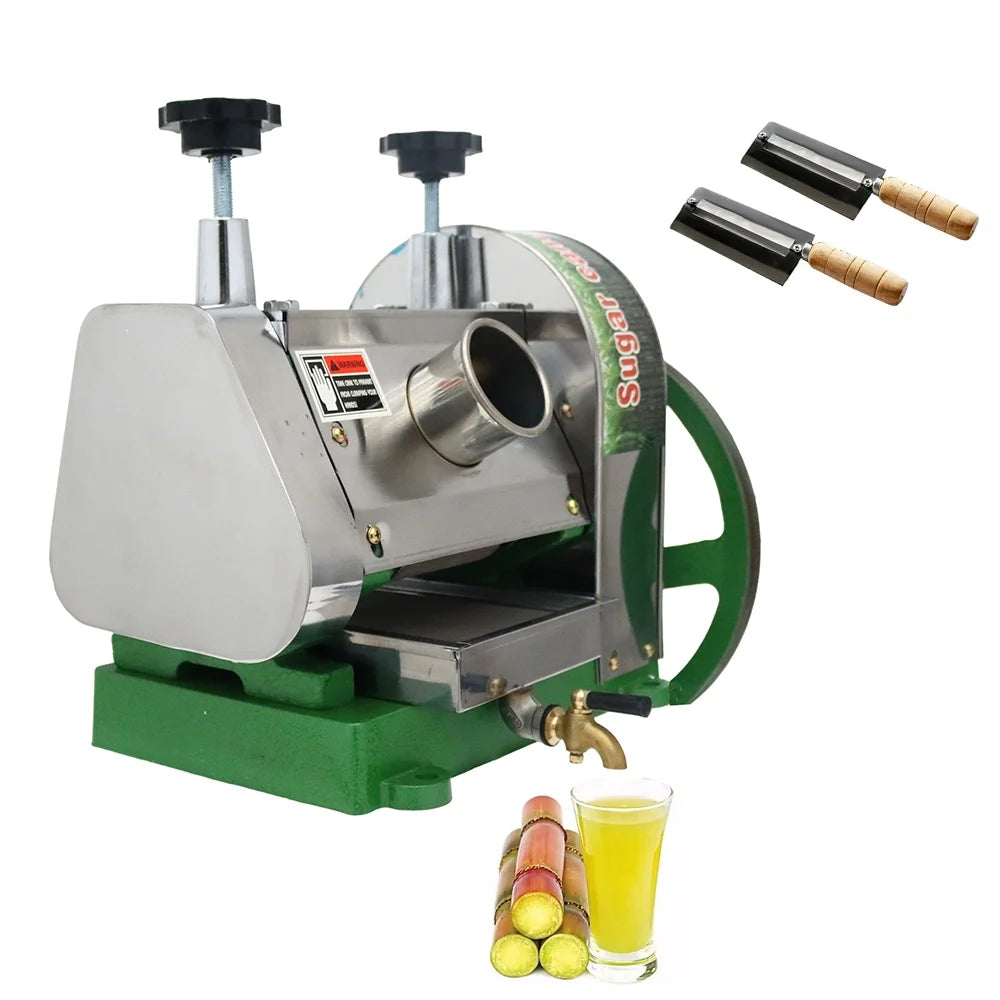 Manual Sugarcane Juice Machine 3 Rollers Sugar Cane Juicer with Handwheel and Two Knives H1892