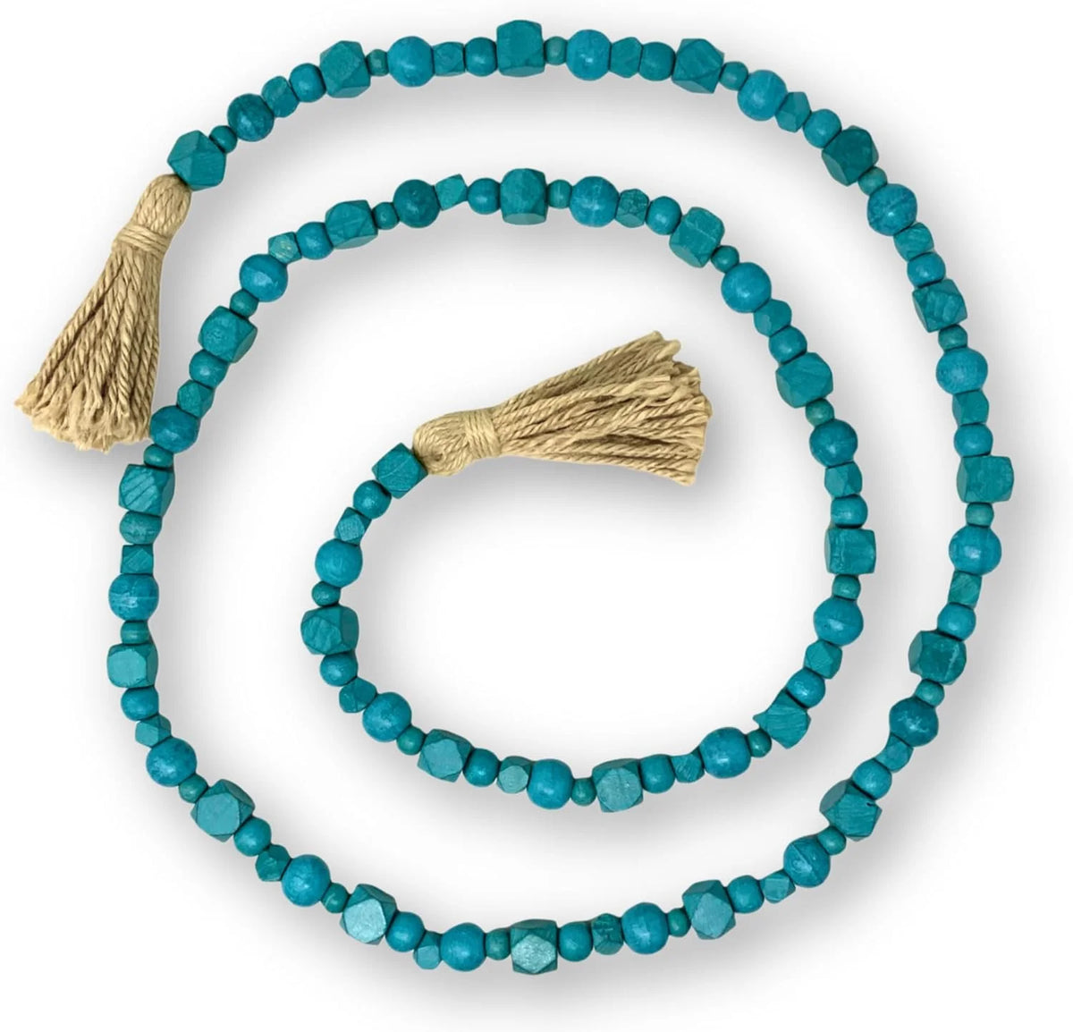 Wooden Bead With Jute Tassels G4413