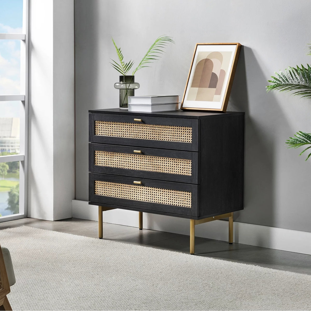 3 Drawer Storage Chest with Metal Legs H404382
