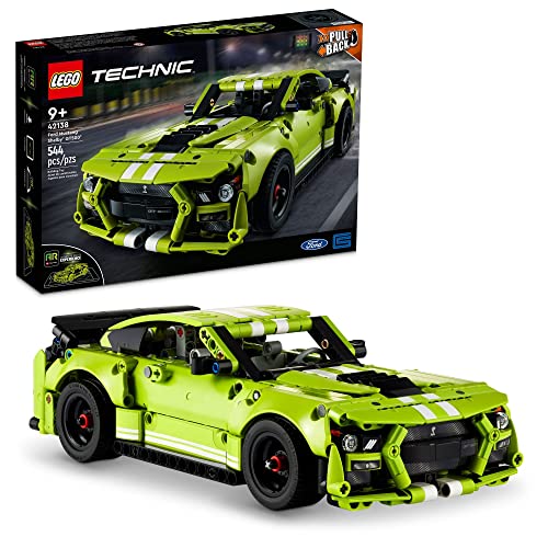 LEGO Technic Ford Mustang Shelby GT500 Building Set 42138 Pull Back Drag Race Toy Car Model Kit G478