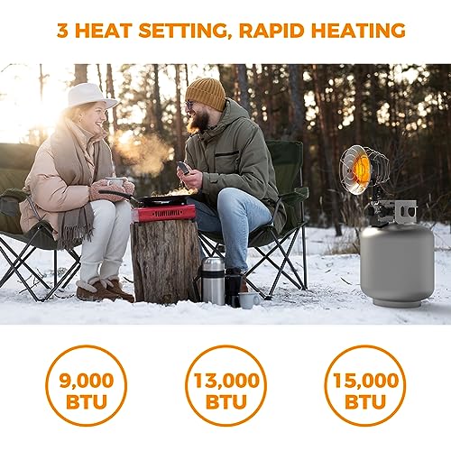 Propane Tank Top Heater Double Burner Steel 30,000 BTU S20143