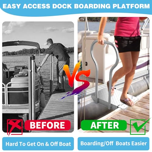 Foldable Dock Boarding Platform with Handrail Y454754