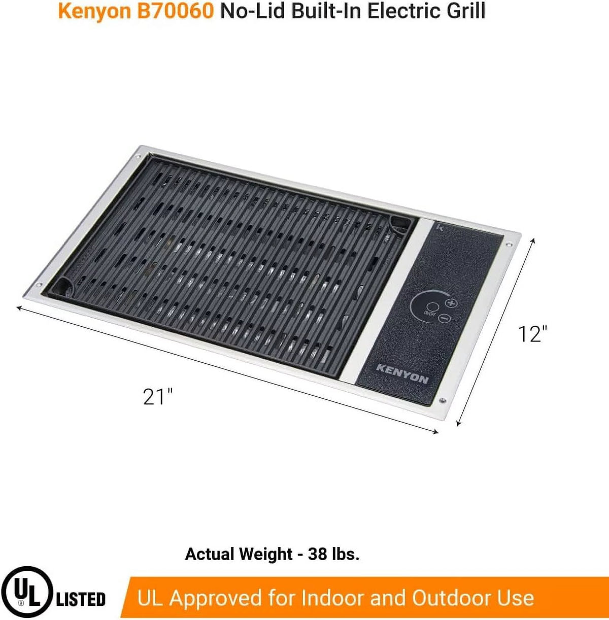 Electric Grill, Stainless Steel K62797