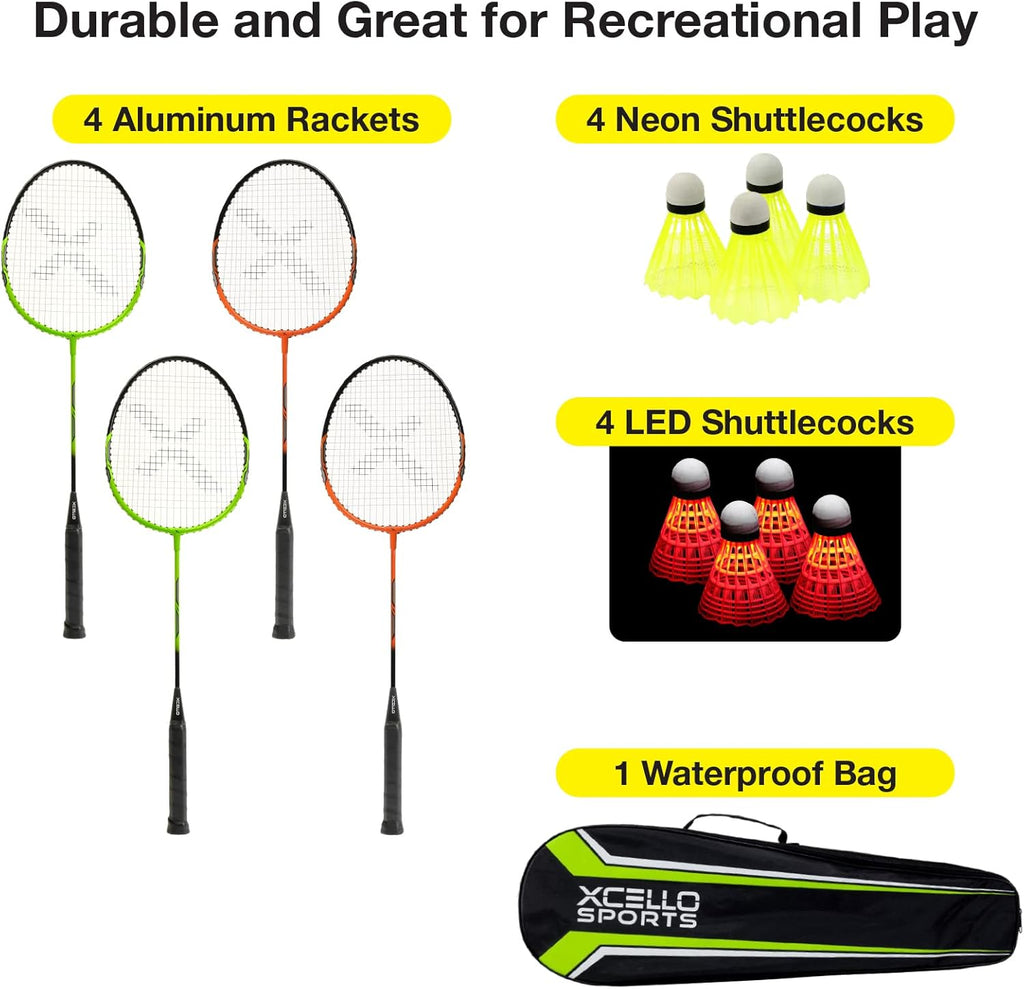 Badminton Racket Set with 4 Rackets, 8 Shuttlecocks and Carry Bag Q29085
