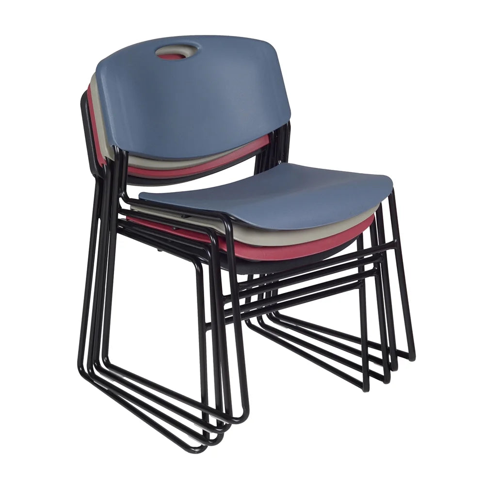 48" Square Breakroom Table & 4 Stack Chairs S624823