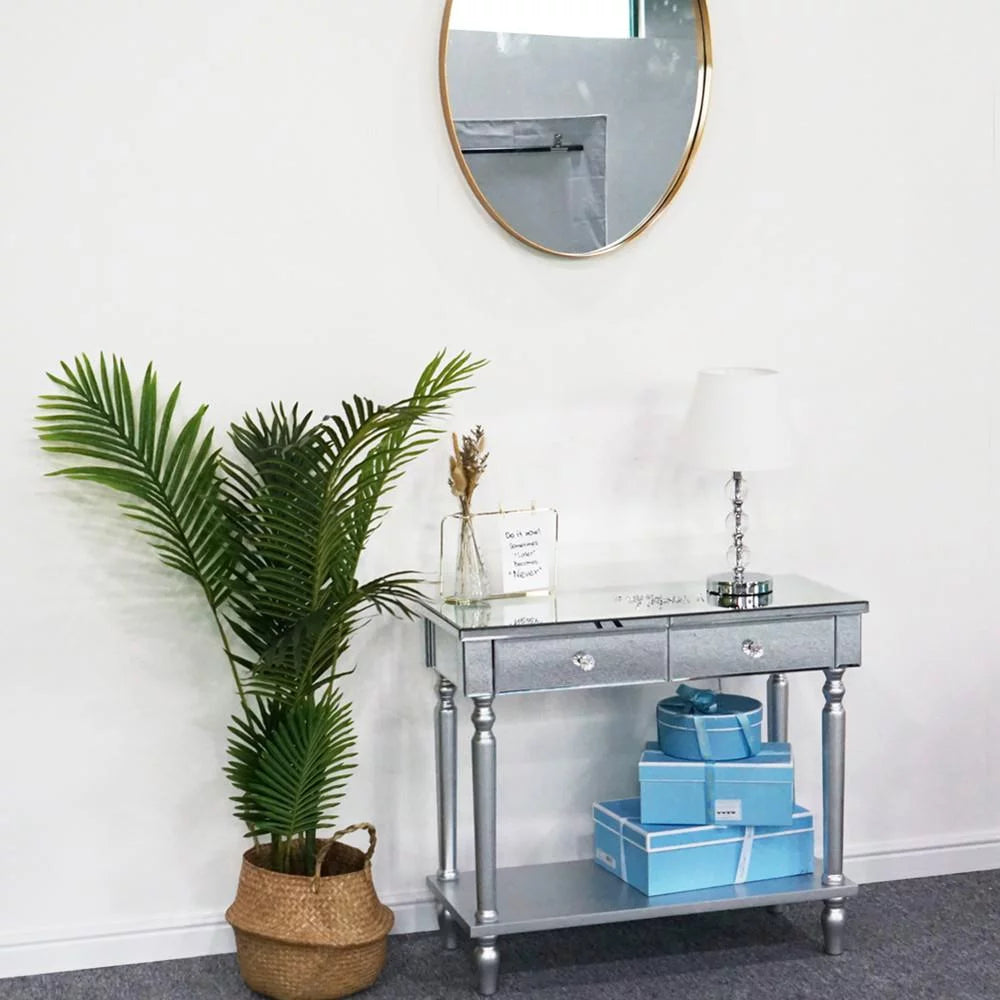 Mirrored Sofa Table with Shelf S1374