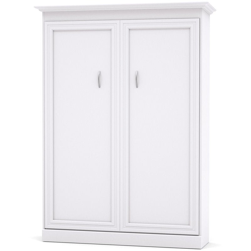 73"W White Gray Wood Full Murphy Bed with Sofa G380207