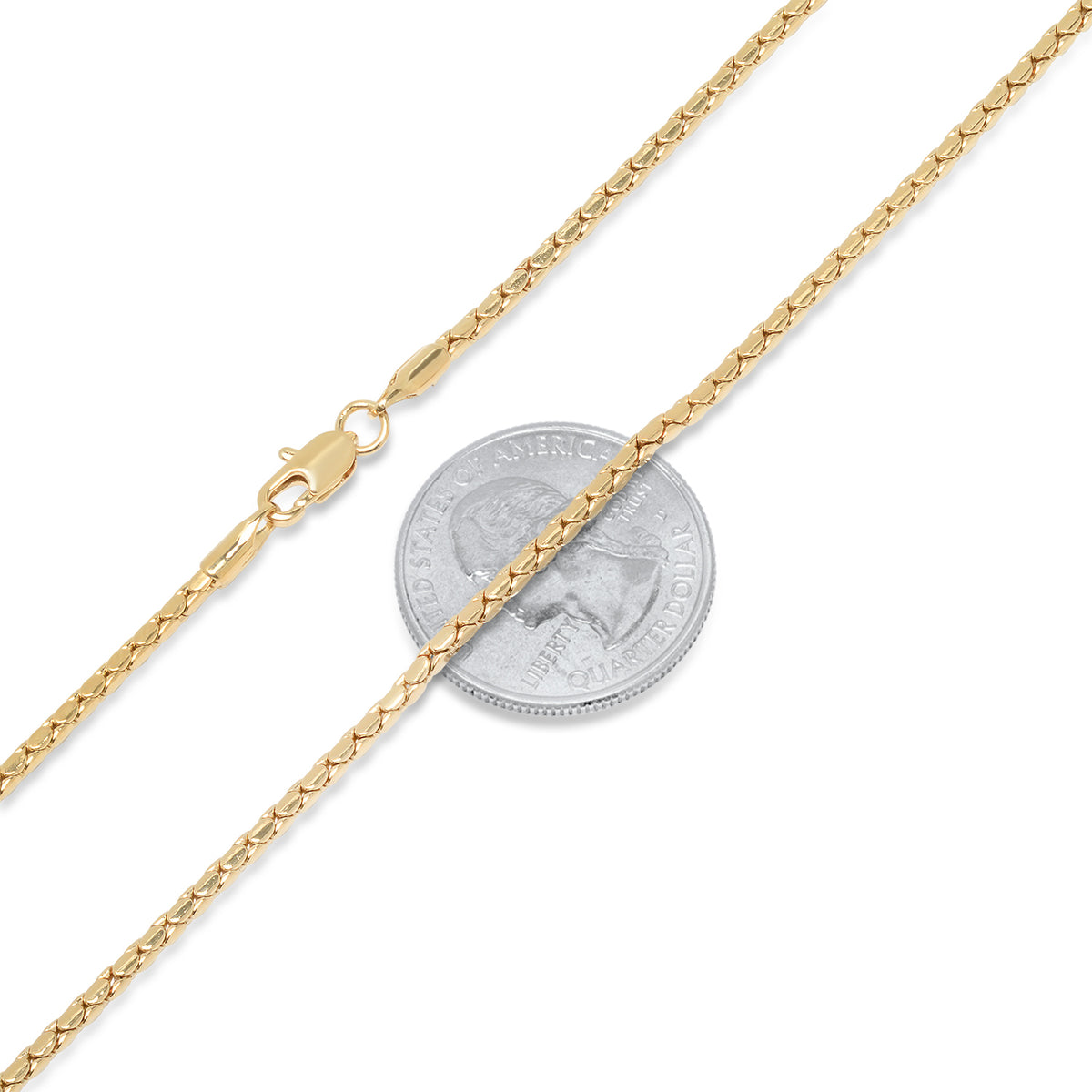 14k Yellow Gold Plated Snake Chain Necklace, 22 inches K38190