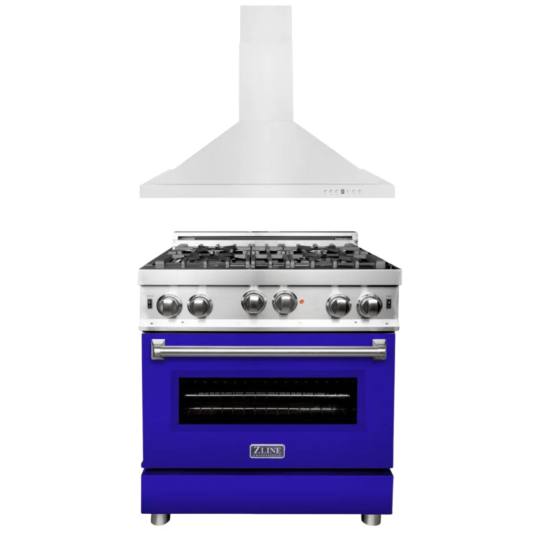 30 in. Gas Range and Range Hood Appliance Package X9875