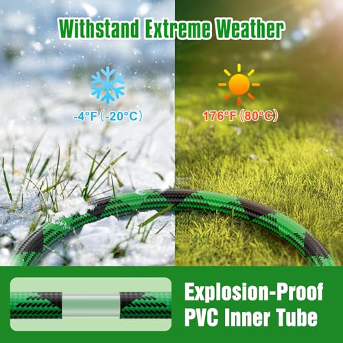 100 ft Non-Expandable Garden Hose with 10 Function Nozzles I800032