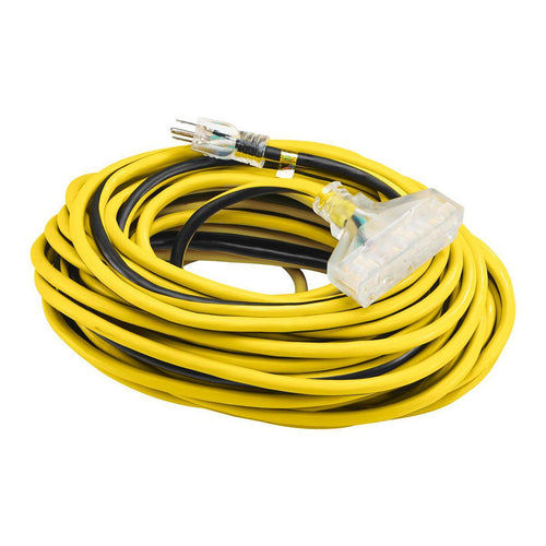 100 ft. 12/3 Gauge Multiple Outlet Extension Cord with Indicator Light, Yellow, Black H530