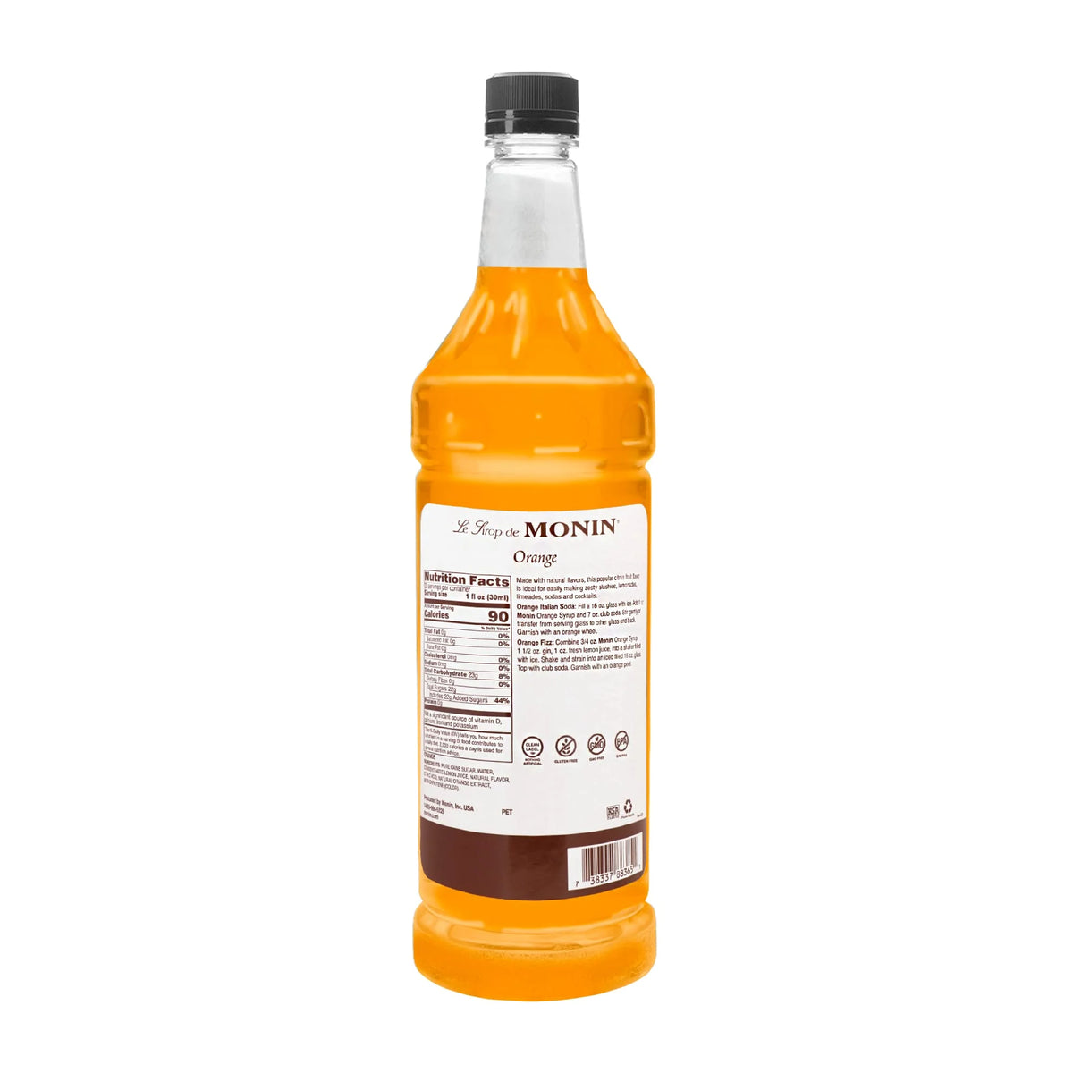 Orange Flavored Syrup, 33.8-Ounce Plastic Bottle C19808