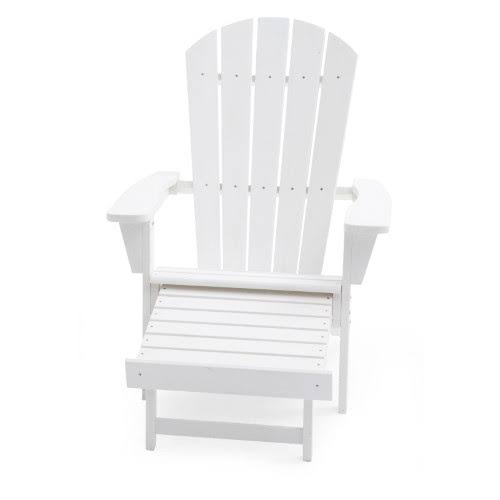 White Oversized Adirondack Chair with Pullout Ottoman K122421