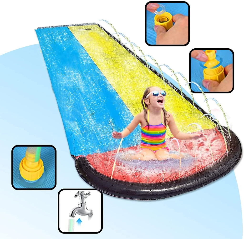 15.5ft Inflatable Lawn Slide with Crash Pad Q149888