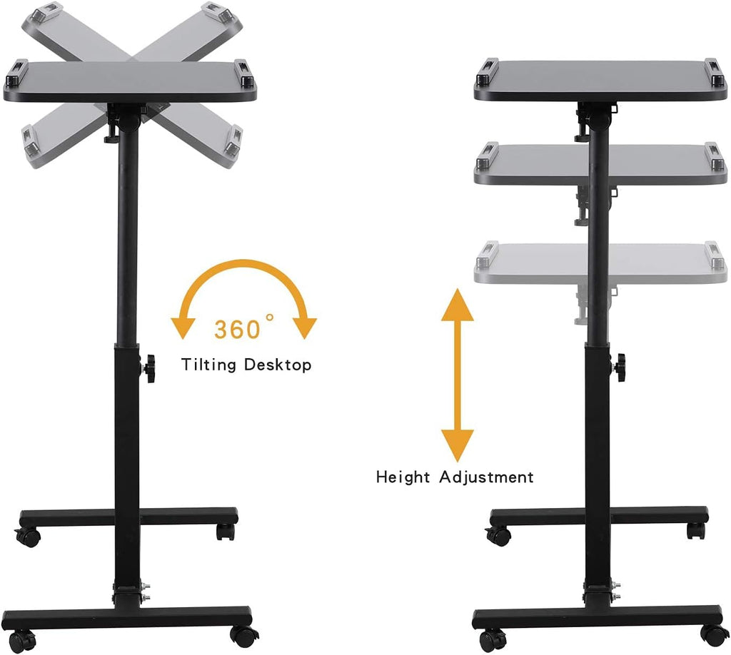 Adjustable Overbed Bedside Table with Wheels Y3600