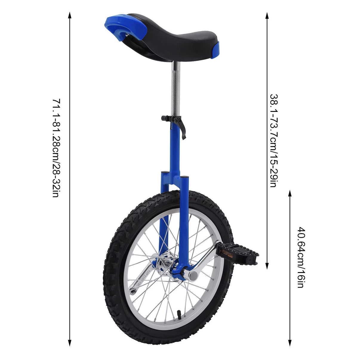 16'' Wheel Adjustable Seat Unicycle S987
