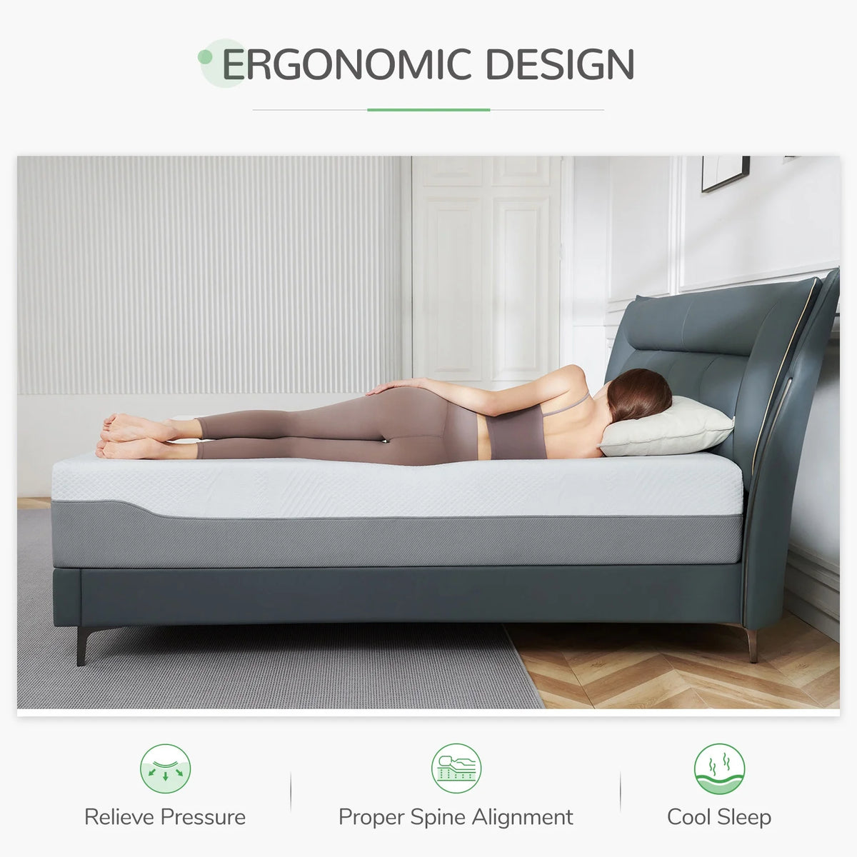 12 Medium Firm Gel Memory Foam Mattress, Full Size O219