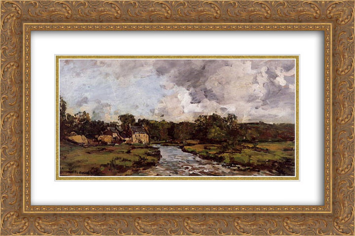 2x Matted 24x16 Gold Ornate Framed Art Print P997949