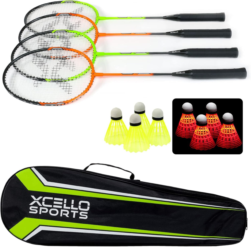 Badminton Racket Set with 4 Rackets, 8 Shuttlecocks and Carry Bag Q29085
