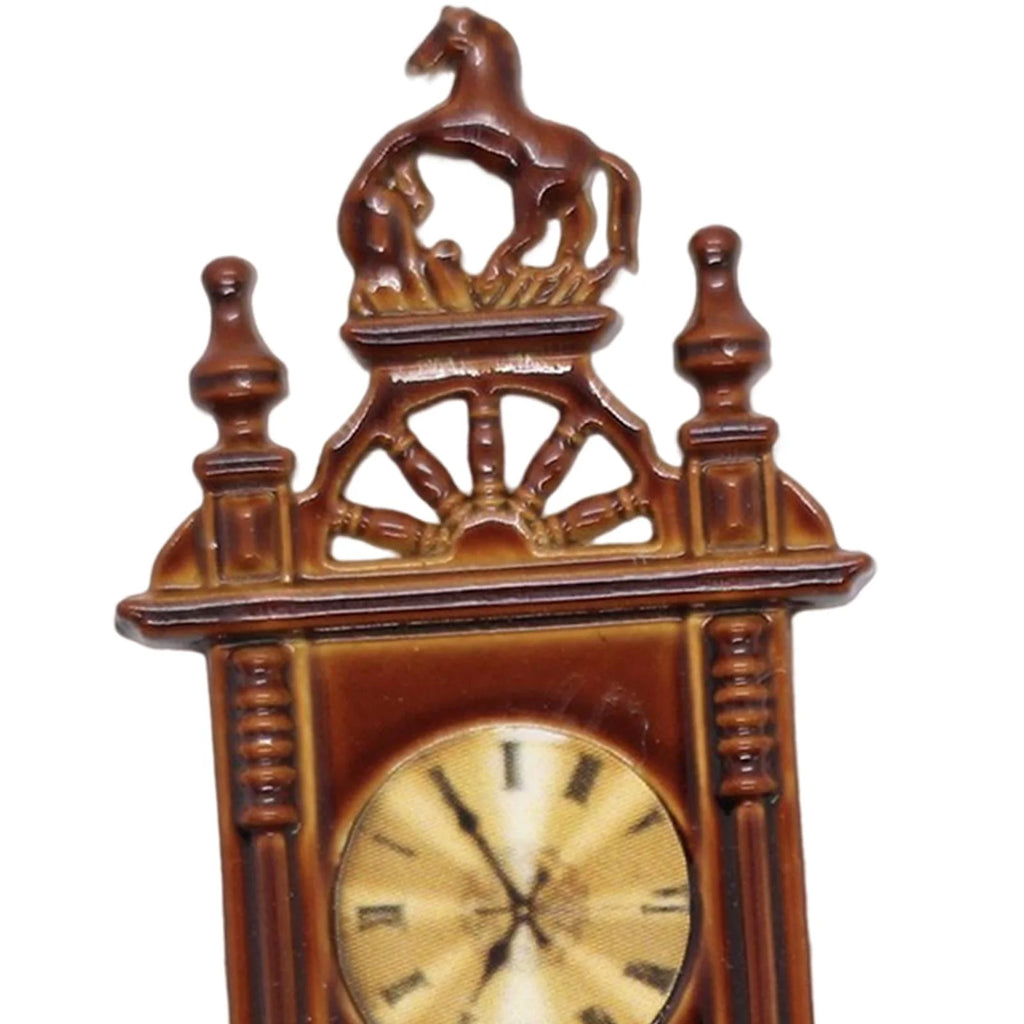 Brown Wooden Dollhouse Wall Clock Playset N931140