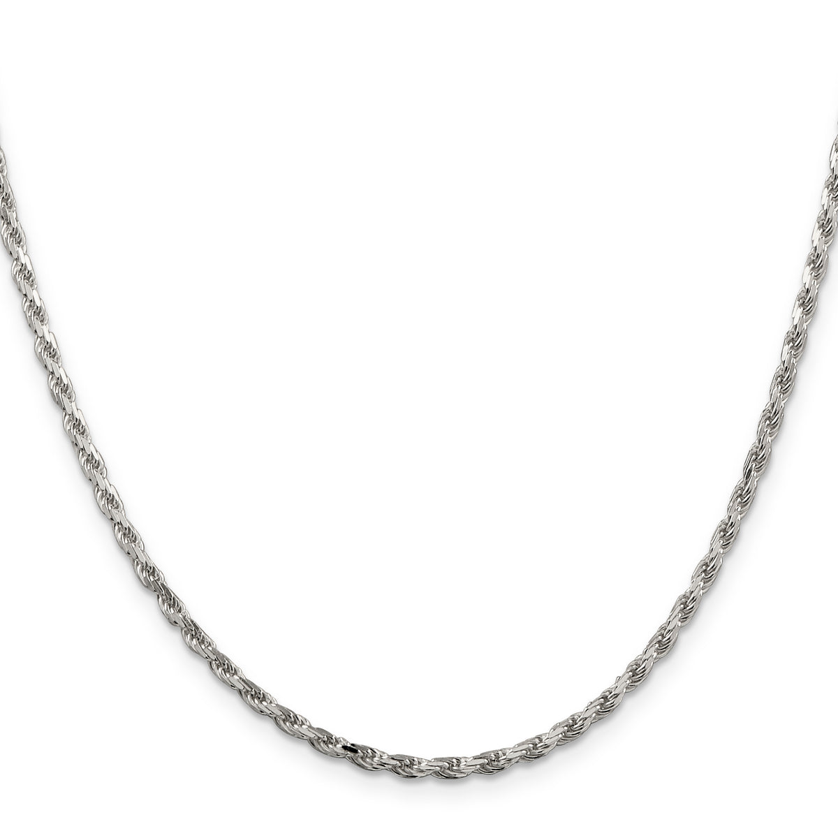 Sterling Silver Diamond-Cut Rope Chain Necklace 16 Inch D236058