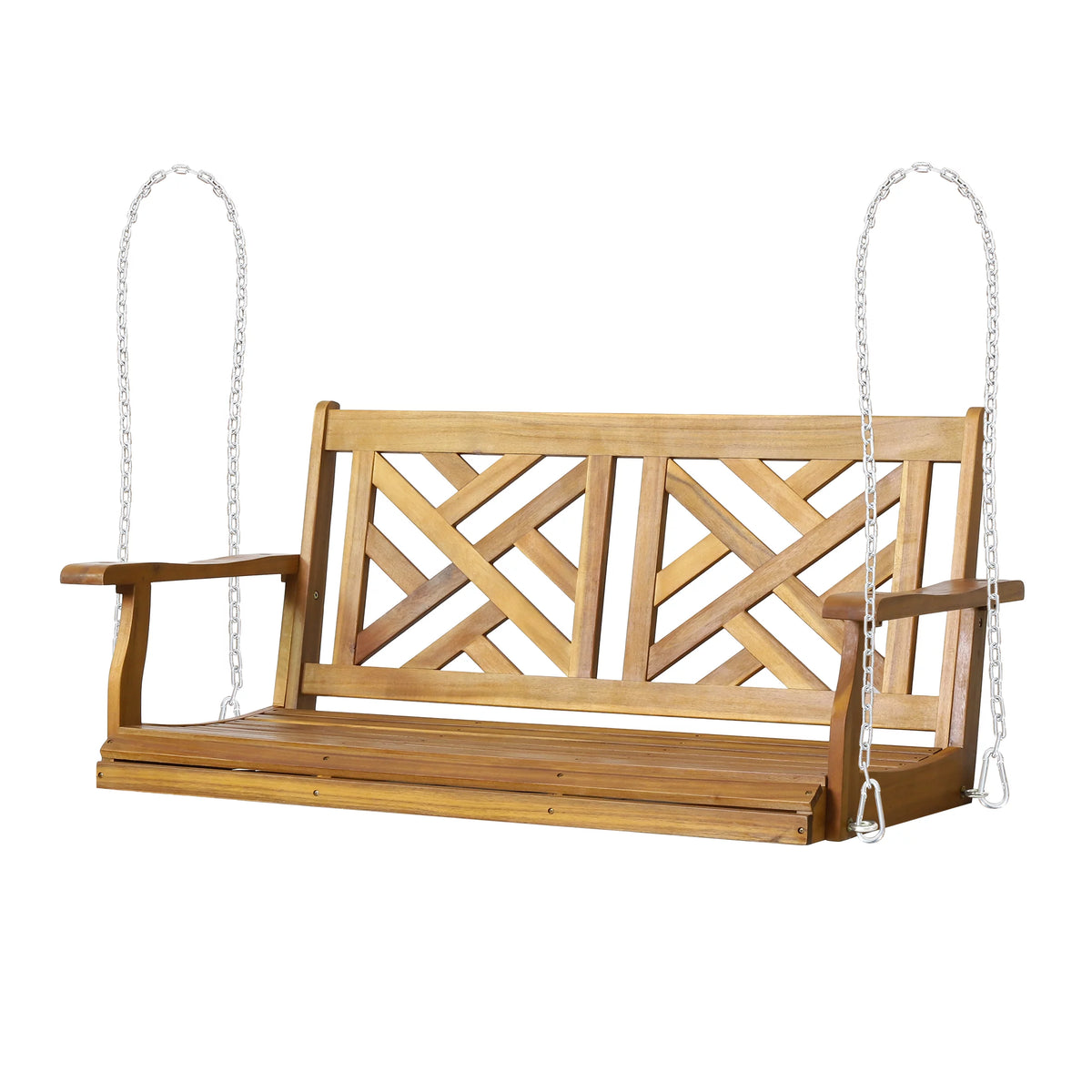 Acacia Wood Outdoor Hanging Porch Swing L391