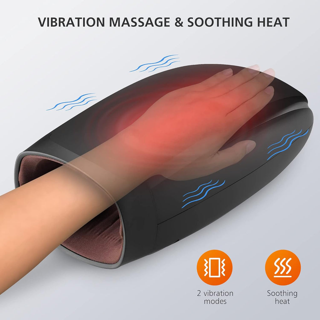 Cordless Electric Hand Massager with Heat, Vibration, Compression, 6 Modes & 6 Levels Y701406