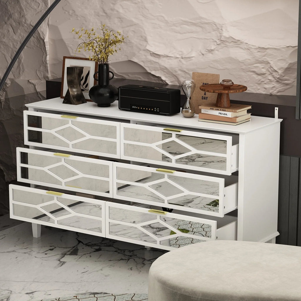 55.1W Chest Accent Dresser Storage Cabinet J54640