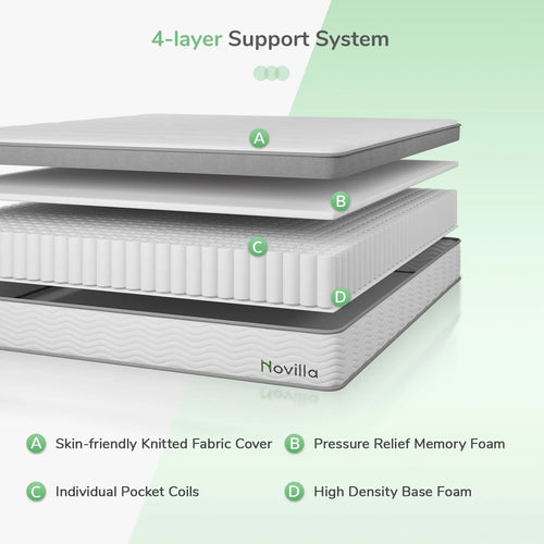 10 Memory Foam Pocket Spring Hybrid Mattress X726525
