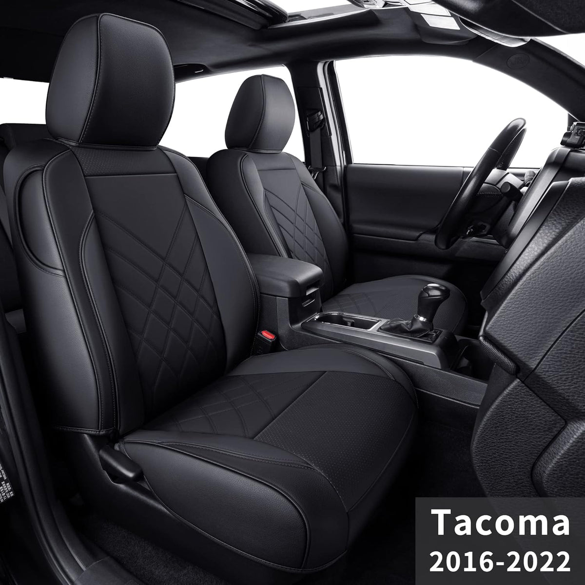 Black 2 pcs Tacoma Seat Covers D468