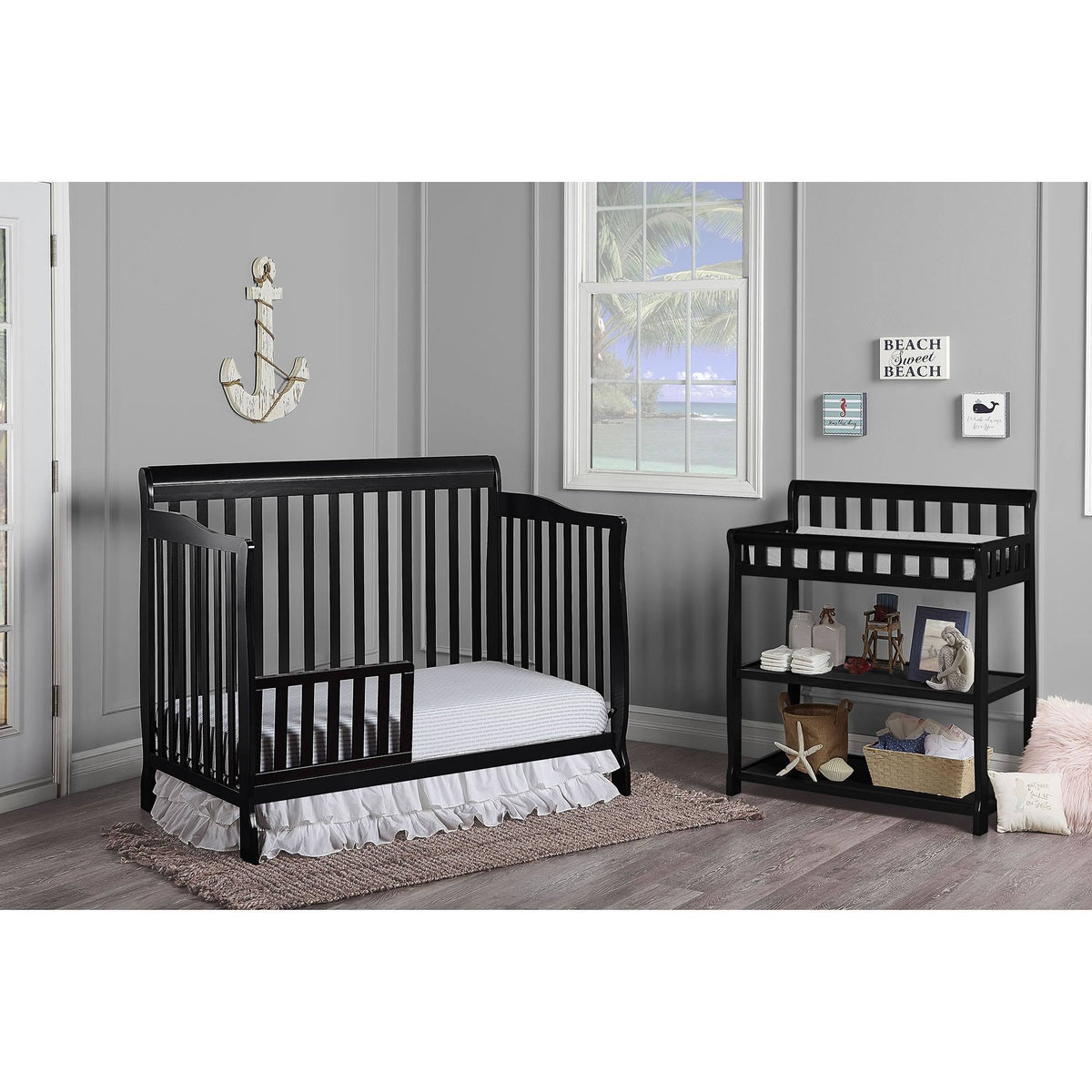 5 in 1 Convertible Crib, Black Z52980