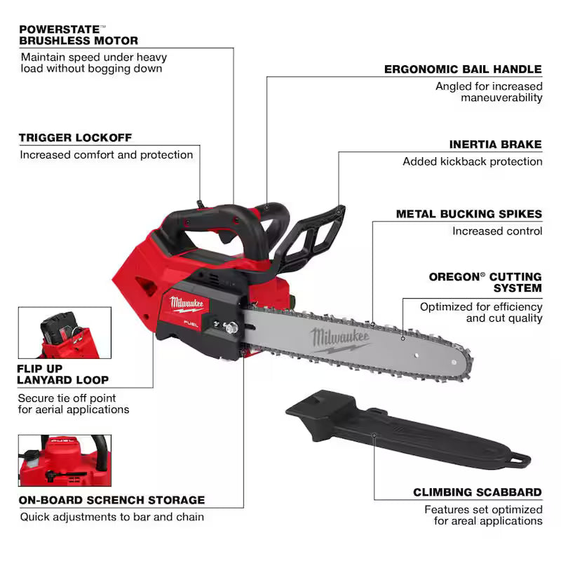 14 in. Cordless Chainsaw with String Trimmer, Battery, Charger O405