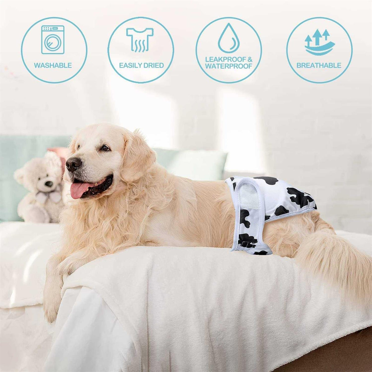 3 Pack Washable Reusable Absorbent Female Dog Diapers T434098