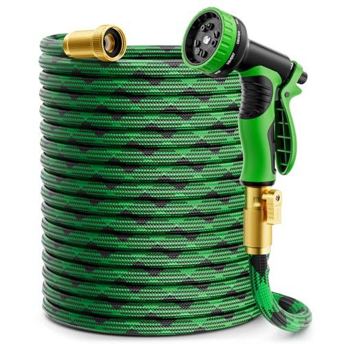 100 ft Non-Expandable Garden Hose with 10 Function Nozzles I800032