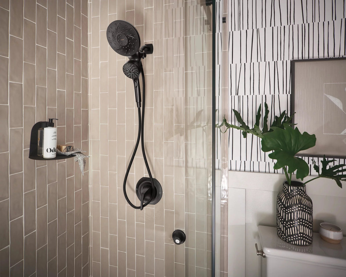 Matte Black Six-Function Showerhead with Handheld Combo H186129