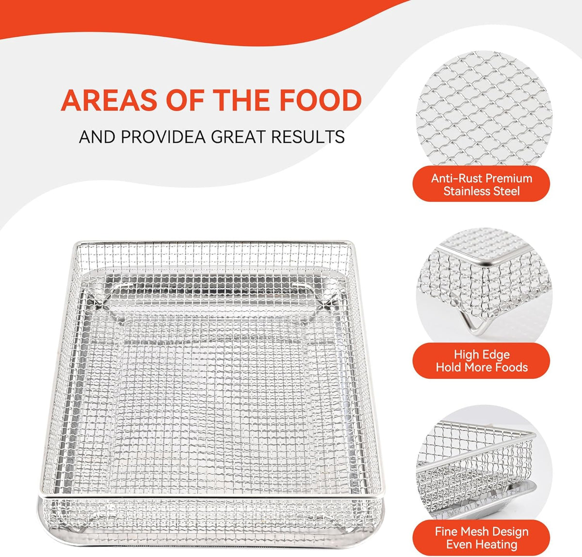 Stainless Steel Air Fryer Basket and Baking Tray (1 Set) D88143