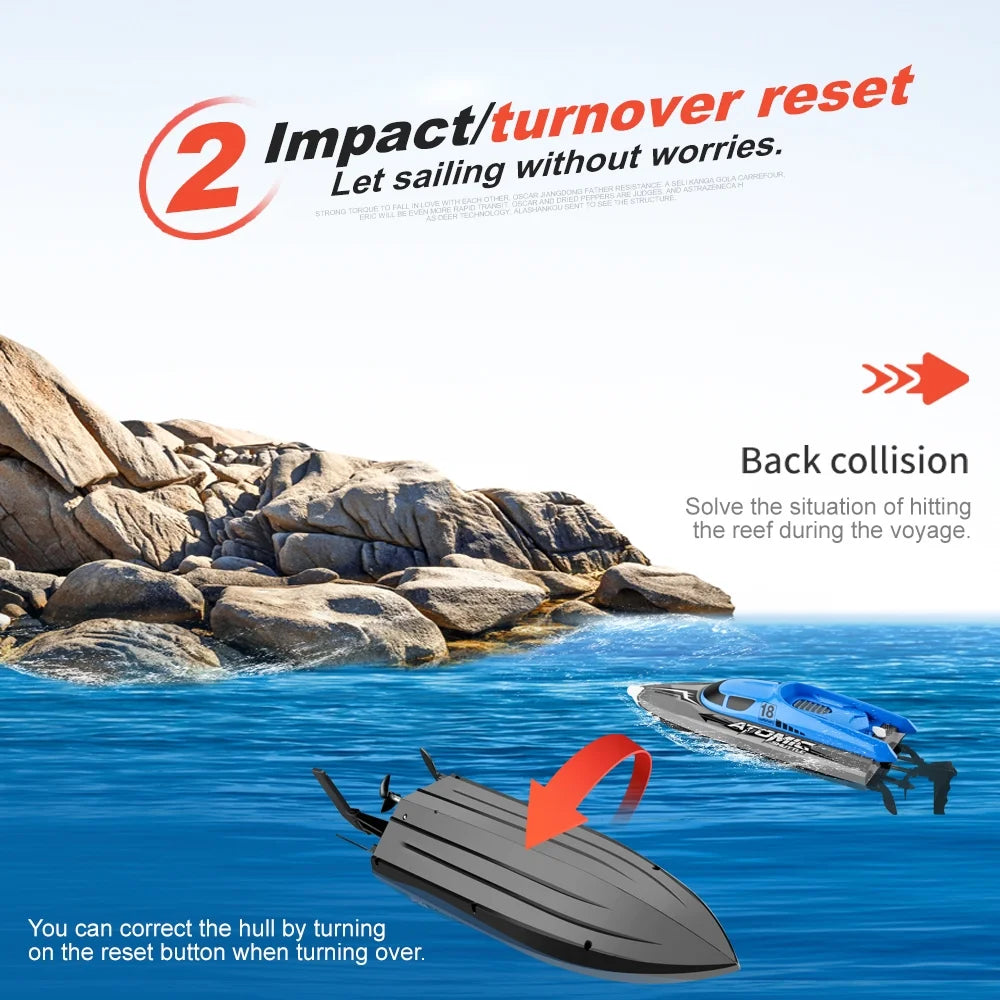 RC Boat Remote Control Boat 30KM/H IPV7 Waterproof 2.4GHz 4 Channel Racing Boat L373287