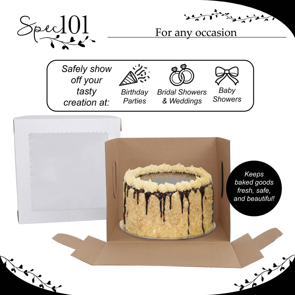 12 x 12 x 10 Inch 60pk Cake Boxes with Window H858738