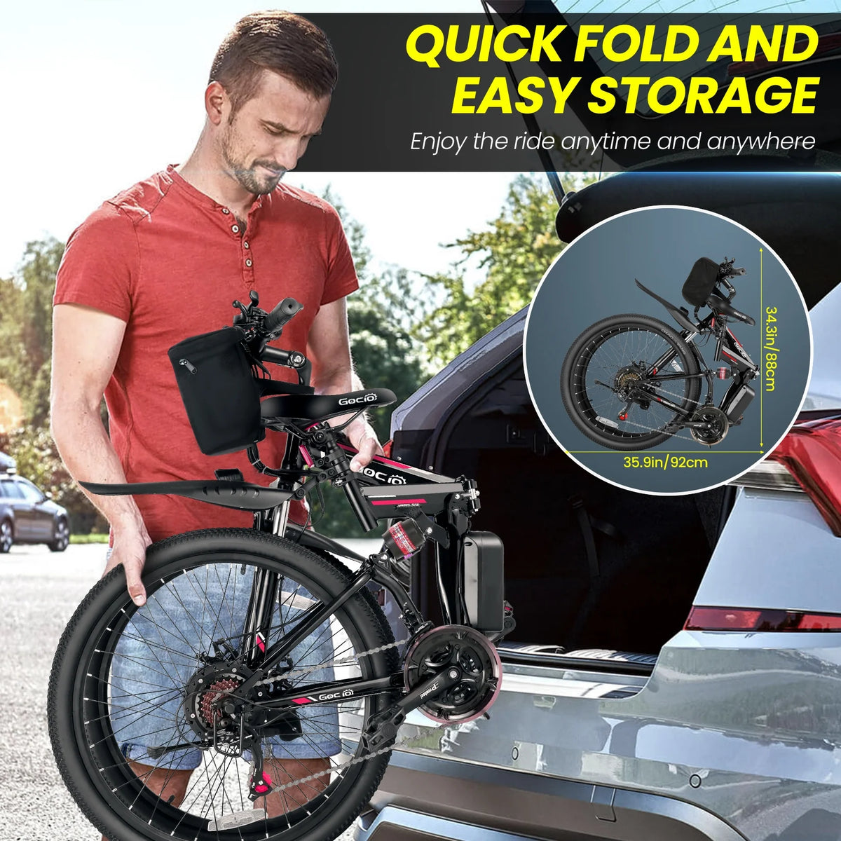 500W 26" 48V Full Suspension Folding Electric Bicycle E703