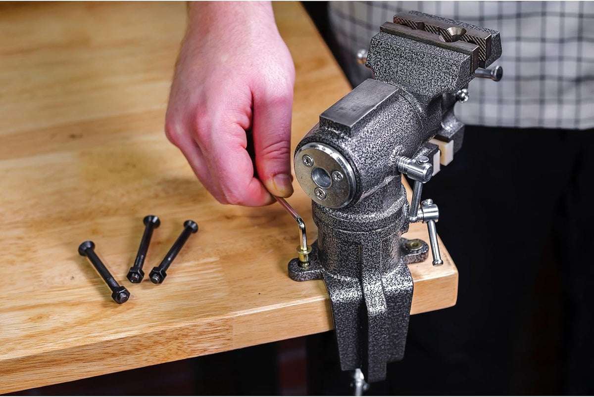 2-1/2 inch Mini Jaw Portable Clamp-on Table Bench Vise with Soft Jaw Covers S286475